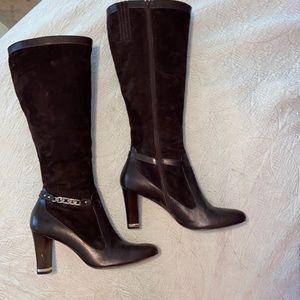 Ann Taylor knee-high suede/leather boots 9M EUC